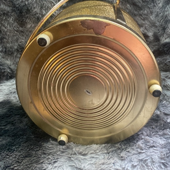 Vintage 1950s Gold Ice Bucket Starburst - Picture 4 of 16